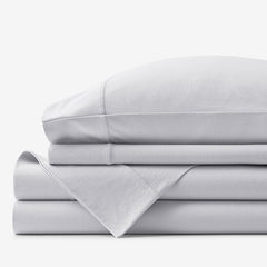 T-Shirt Soft Jersey Knit Bed Sheet Set - Light Gray, Full