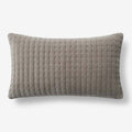 Tufted Stitch Velvet Decorative Lumbar Pillow Cover - Taupe, 12 in. x 21 in.