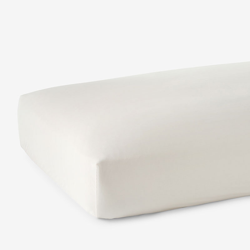 Classic Smooth Sateen Solid Fitted Bed Sheet - Ivory, Full