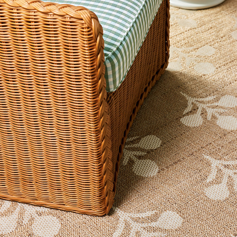 Floral Outdoor Rug -  Beige, 3' 3" x 5'