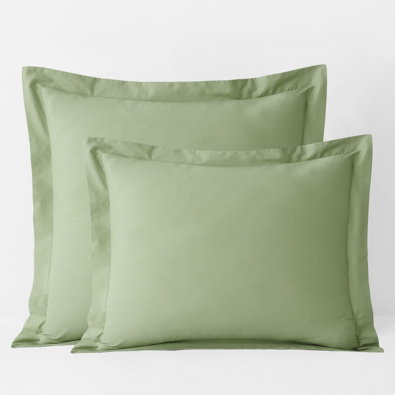 Classic Cool Organic Cotton Percale Solid Sham - Moss Green, Euro