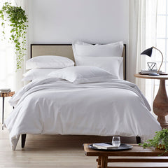 Premium Smooth Organic Cotton Sateen Duvet Cover - White, King/Cal. King