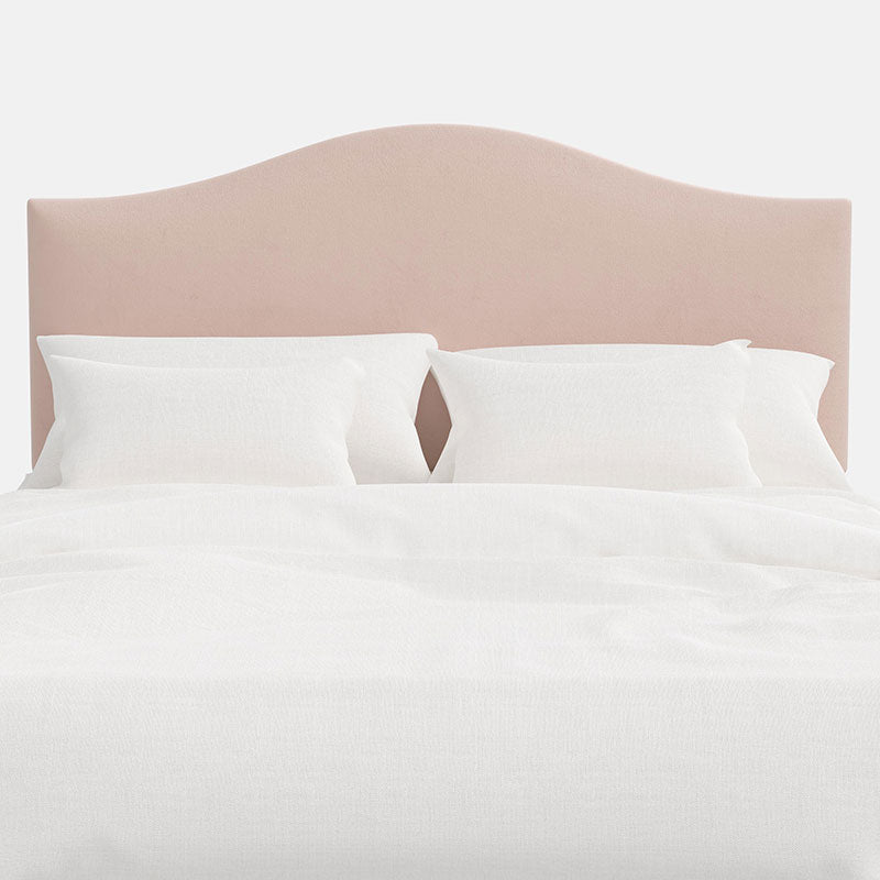 Saddle Velvet Headboard - Blush, Twin