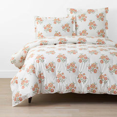 Blossoms and Stripes Classic Cool Cotton Percale Comforter - Petal Charm, King/Cal. King