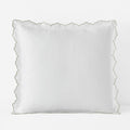Embroidered Scallop Classic Smooth Sateen Solid Sham - Light Sage, Euro
