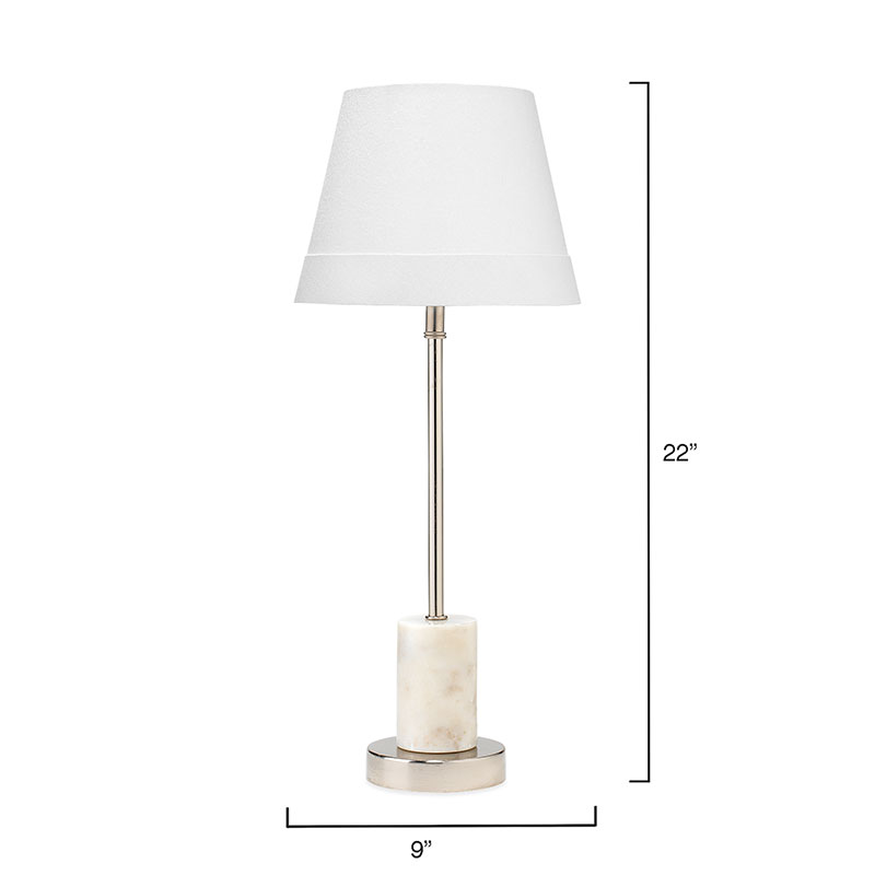 Marble Base Table Lamp - White