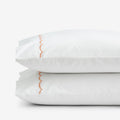 Scallop Embroidered Premium Cool Egyptian Percale Pillowcase Set - Melon, Standard