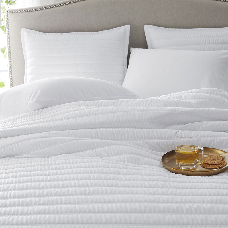 Premium Smooth Wrinkle-Free Sateen Quilted Coverlet - White, Twin/Twin XL