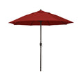 Round Outdoor Patio Umbrella, Aluminum with Auto Tilt Crank - Bronze Finish, Jockey Red, 7.5'