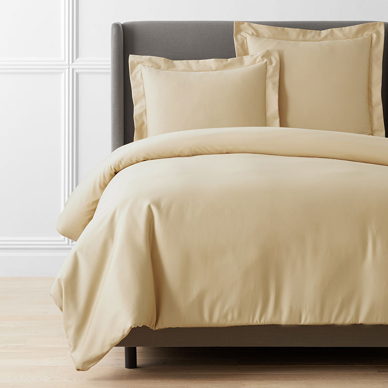 Premium Smooth Supima® Cotton Wrinkle-Free Sateen Duvet Cover - Yellow, Twin/Twin XL