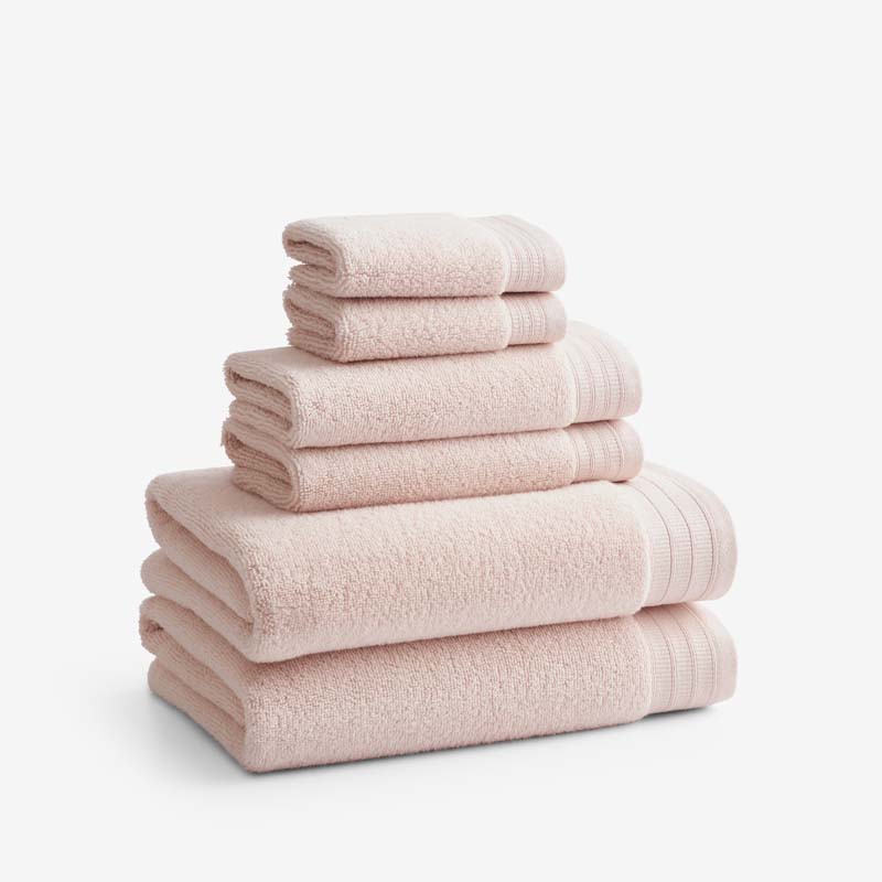 Plush Spa Solid 6-Piece Bath Set - Rose Quartz