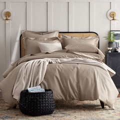 Premium Smooth Supima® Cotton Wrinkle-Free Sateen Flat Bed Sheet - Light Birch, Twin/Twin XL