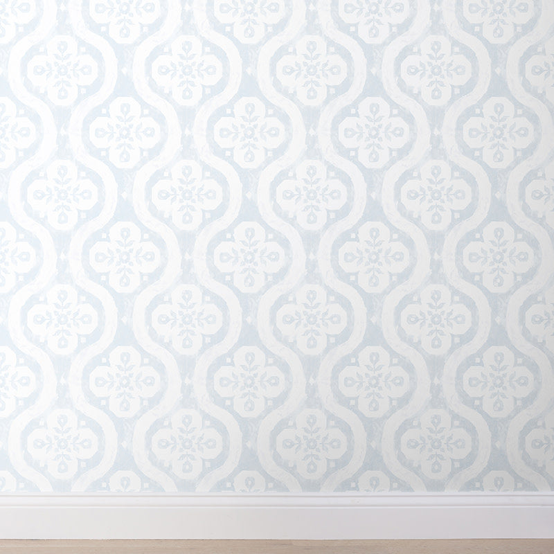 Chateau Removable Wallpaper - Sky Blue, Swatch