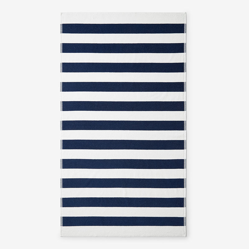 Classic Cabana Stripe Beach Towel - Navy