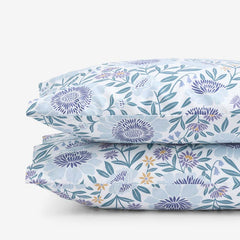 Tira Floral Classic Cool Cotton Percale Pillowcase Set - Floral Blue, King