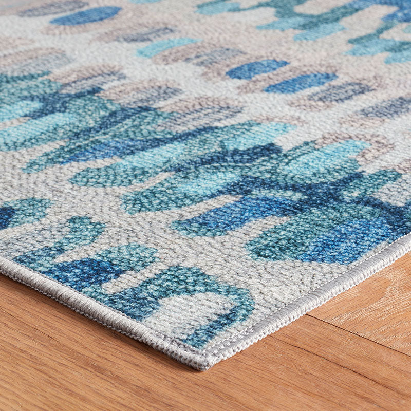 Paint Chip Washable Rug - Blue, 2' 6" x 8' Runner