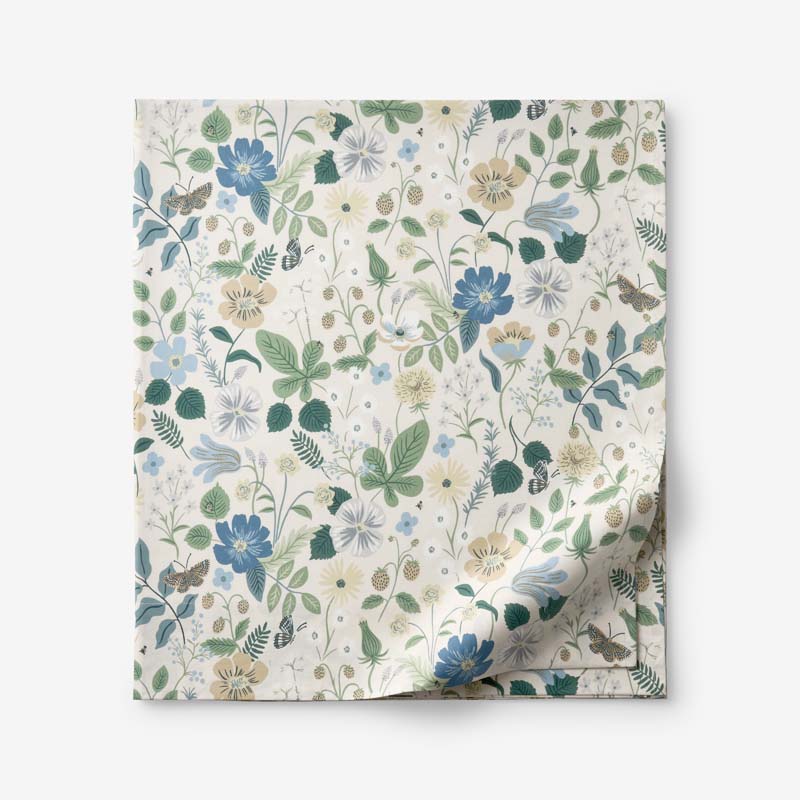 Strawberry Fields Classic Cool Cotton Percale Flat Bed Sheet - Beige, King/Cal. King