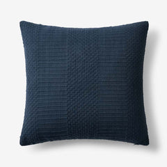 Textured Stripe Decorative Square Pillow Cover - Dark Blue, 20 in. x 20 in.