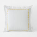 Embroidered Scallop Classic Cool Cotton Percale Sham - Yellow, Euro