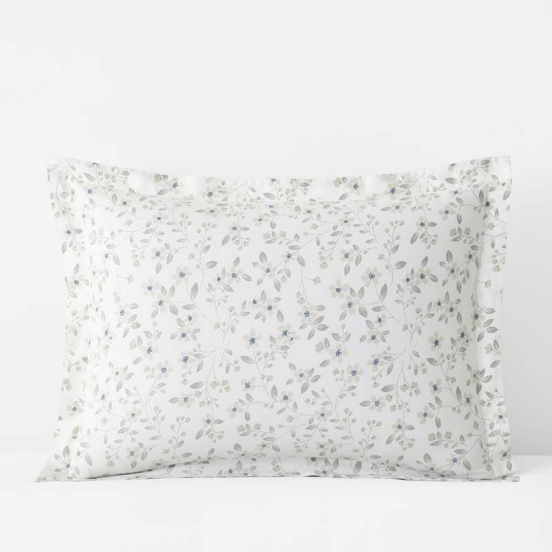 Floral Bliss Garment Washed Cotton Percale Sham - Green, Standard