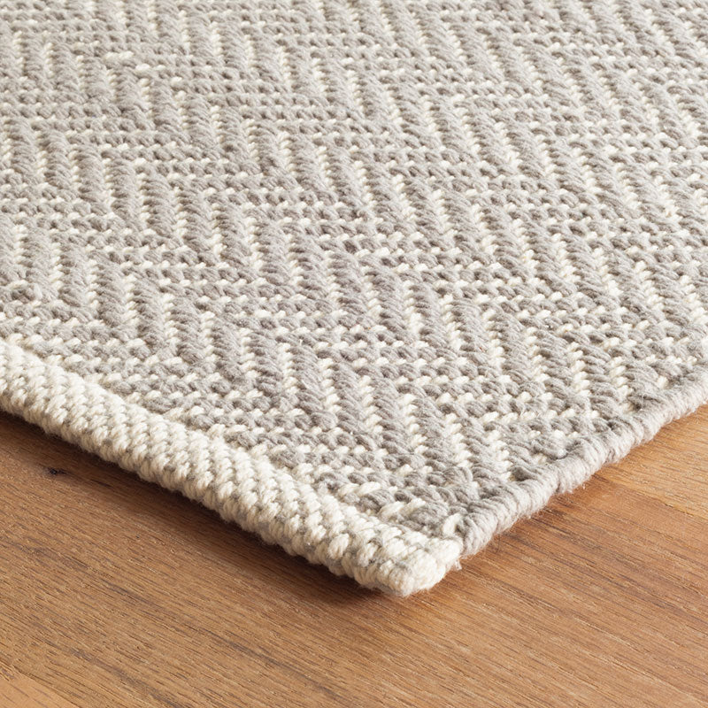 Herringbone Handwoven Cotton Rug - DoveGray, 3' x 5'