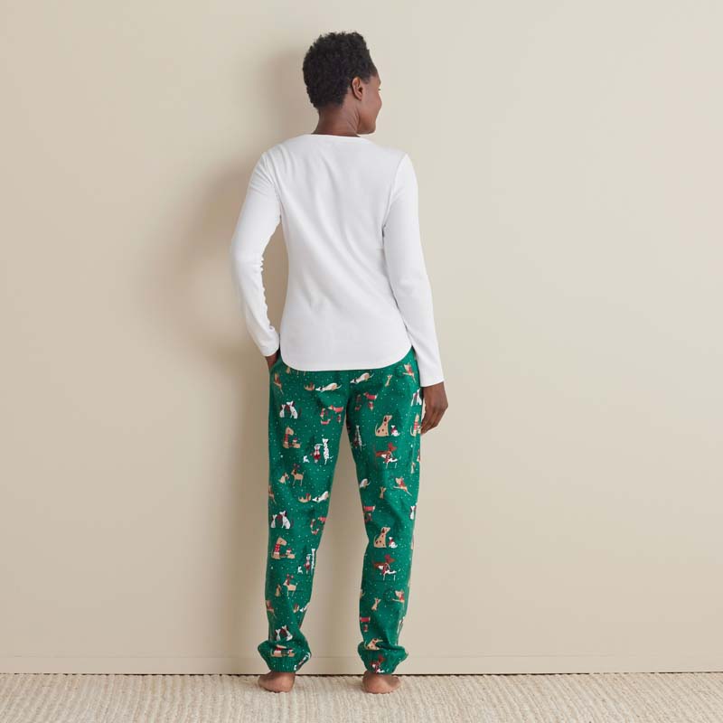 Family Flannel Women's Jogger Pants Pajama Set - Holiday Pups, XXL