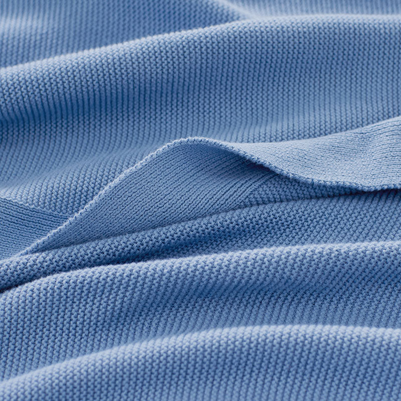 Classic All Season Breathable Cotton Knit Blanket - Blue, Twin/Twin XL