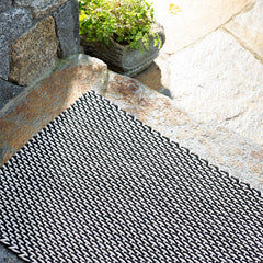 Two-Tone Handwoven Rope Doormat - Black/Ivory, 2' x 3'