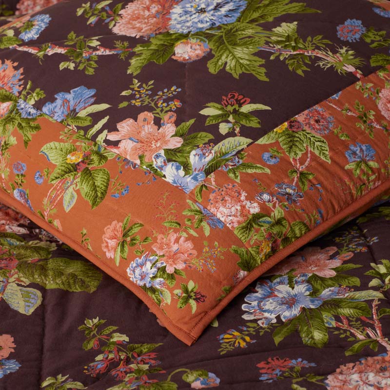 Veena Reversible Quilted Sham - Brown, King