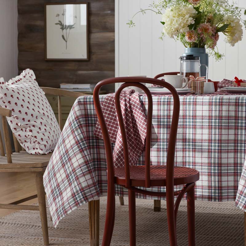Classic Plaids Yarn-Dyed Tablecloth - Red Multi, 70 in. x 120 in.