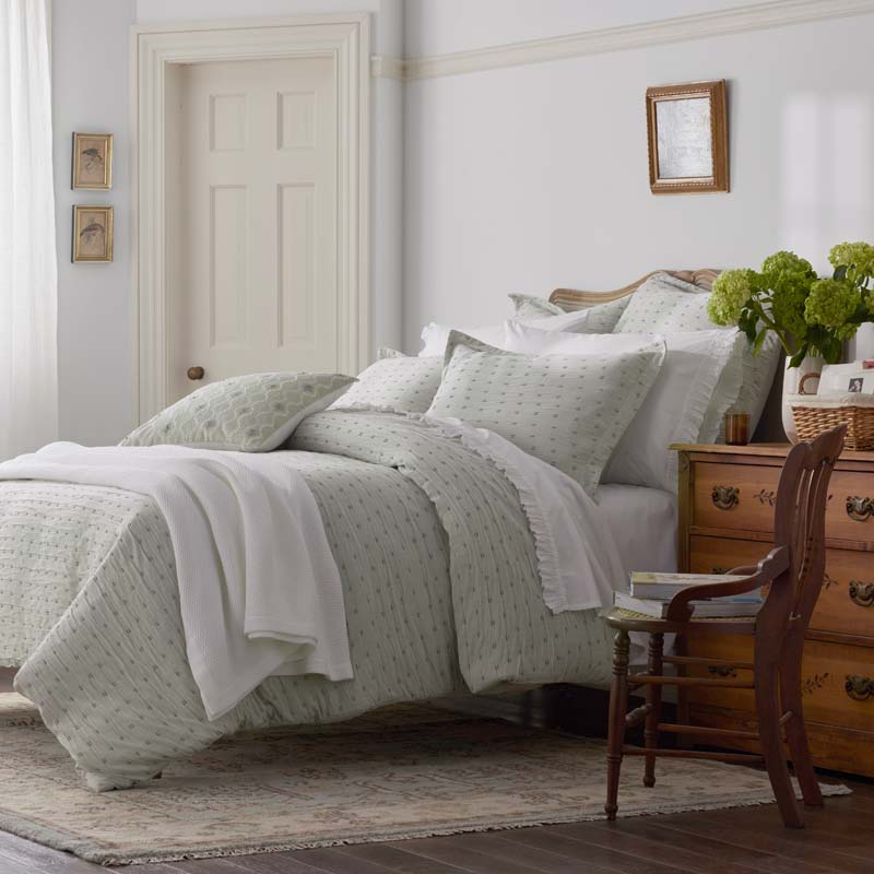 Leonie Duvet Cover - Green, Full/Queen