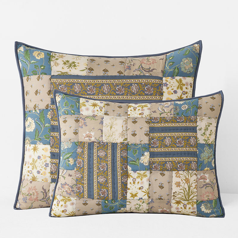 Dorothea Patchwork Quilted Sham - Blue Multi, Standard