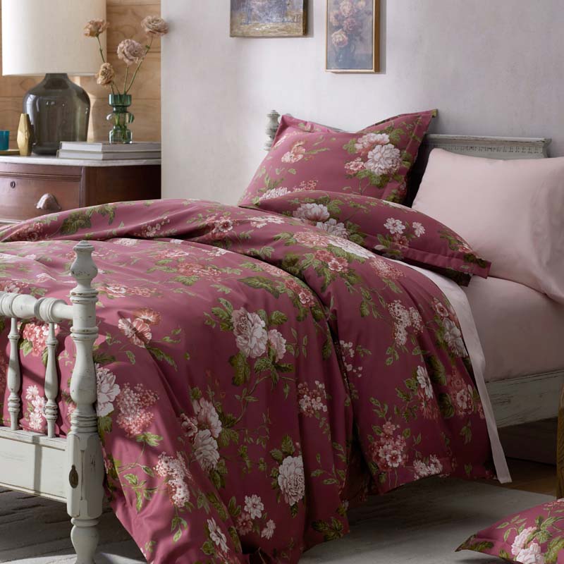 Victorian Bloom Premium Smooth Wrinkle-Free Sateen Duvet Cover - Rose Multi, Full