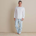 Family Printed Peruvian Cotton Men's Pajama Set - Santa's Ski Dash, S