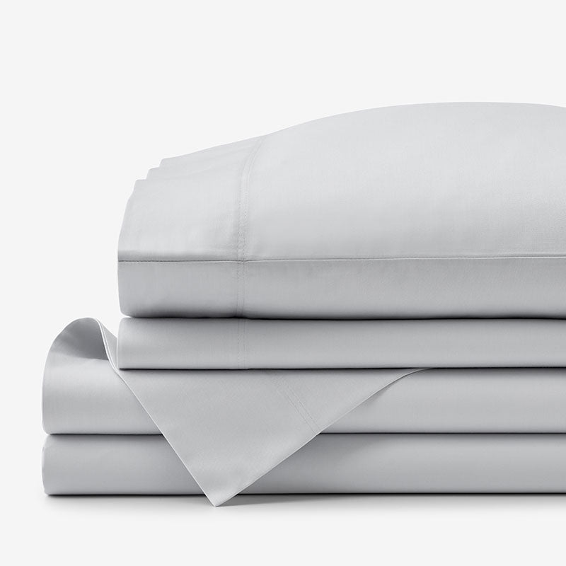 Classic Smooth Sateen Solid Bed Sheet Set - Light Gray, Twin XL