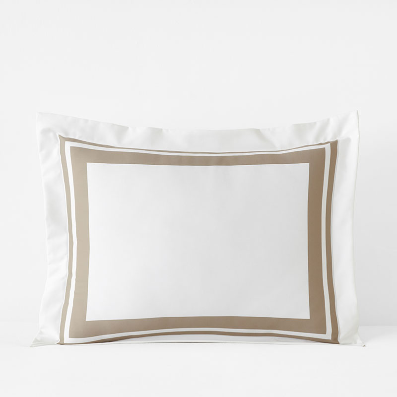 Double Border Premium Smooth Supima® Cotton Wrinkle-Free Sateen Sham - Light Birch, King