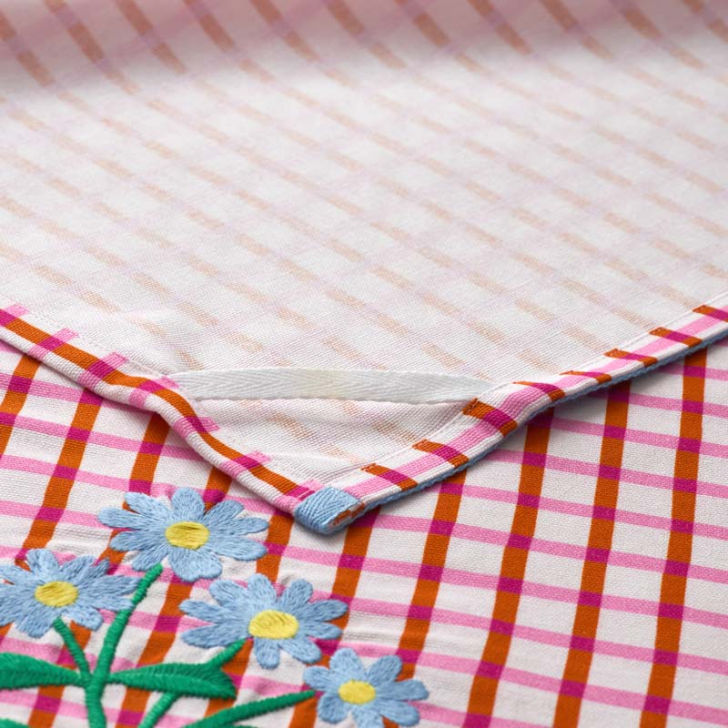 Floral Plaid Kitchen Towel Sets - Multi, Set of 4