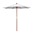 Round Outdoor Patio Umbrella, Wood with Manual Lift - Natural, 7.5'