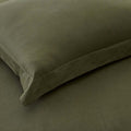 Solid Garment Washed Cotton Percale Bed Sheet Set - Olive, Full