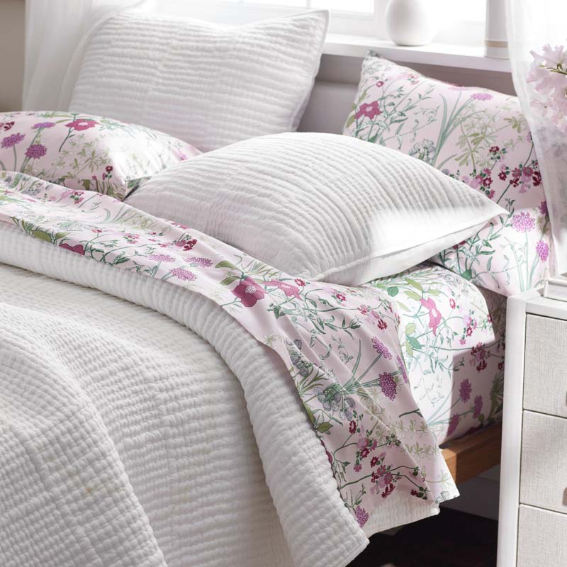 Texture Block Quilted Sham - White, Standard