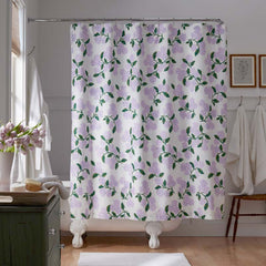 Hydrangea Classic Cool Cotton Percale Shower Curtain - Lilac
