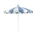 Round Two-Tone Pagoda Outdoor Patio Umbrella, Fiberglass with Push Lift - Air Blue, 8.5'