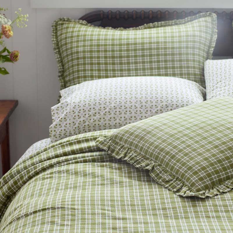 Mini-Prints Garment Washed Cotton Percale Bed Sheet Set - Tulips, King
