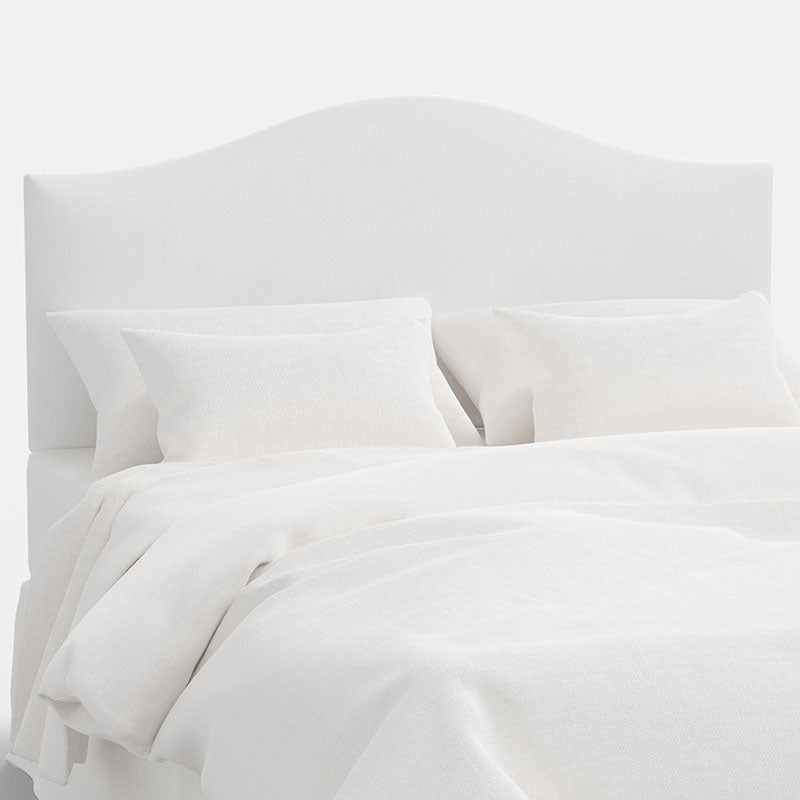 Saddle Velvet Headboard - White, Twin