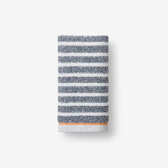 Mélange Stripe Reversible Cotton Hand Towel - Smoke Gray