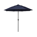 Round Outdoor Patio Umbrella, Aluminum with Auto Tilt Crank - Black Finish, Navy, 7.5'