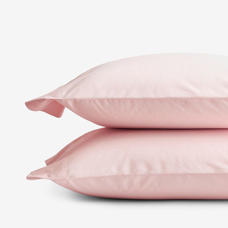 Classic Cool Organic Cotton Percale Solid Pillowcase Set - Petal Pink, Standard