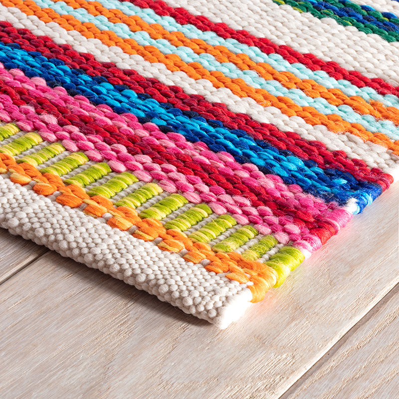 Bright Stripe Handwoven Indoor/Outdoor Rug - Multi, 2' 6" x 8' Runner