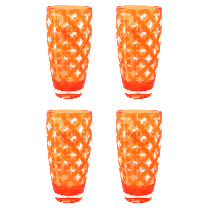 Palazzioi Tumblers, Set of 4 -  Orange, Large