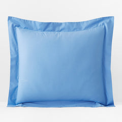 Classic Cool Organic Cotton Percale Solid Sham - Ocean Blue, Euro